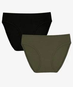 SAS The Naked Bikini Panty 2 Pack | Olive Night/Black Hue Stretch