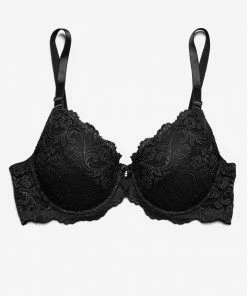 SAS Bras Signature Lace Push-Up Bra | Rich Black Lace