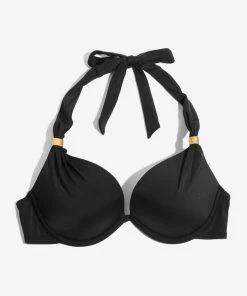 SAS Swim Secret Push-Up Halter Bikini Top | Black Hue Swimwear