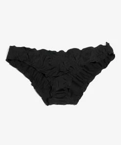 SAS Swimwear Swim Secret Ruffled And Ruched Back Bikini Bottom | Black Hue