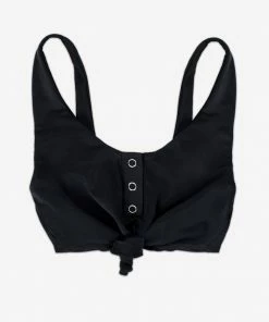 SAS Knot Front Crop Bikini Top | Black Hue Swimwear