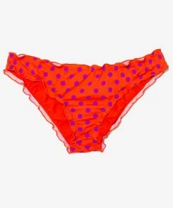 SAS Swim Secret Ruffled And Ruched Back Bikini Bottom | Bright Polka Dot Print