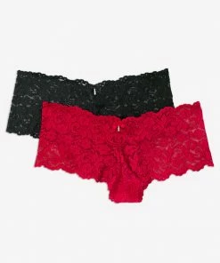 SAS Signature Lace Cheeky Panty 2 Pack | No No Red/ Black Hue