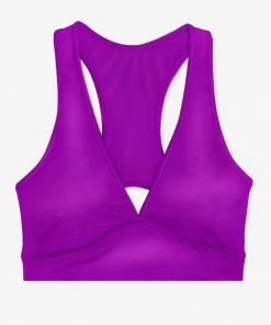 SAS Cut-Out Racerback Bralette | Fierce Violet Satin Bras