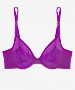 SAS Sheer Mesh Demi Underwire Bra | Fierce Violet Mesh Bras