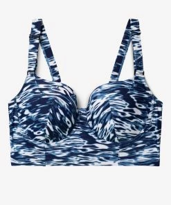 SAS Long Lined Underwire Bikini Top | Fluid Fantasy Print Plus Size Bikini Tops