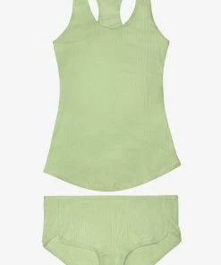 SAS Comfort Cotton Rib Tank Top & Shorts Sleep Set | Glass Green