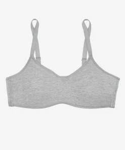 SAS Bras Comfort Cotton Scoop Neck Unlined Underwire Bra | Light Grey Heather Cotton