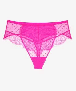 SAS Mesh & Lace High Waisted Thong | Medium Pink Panties