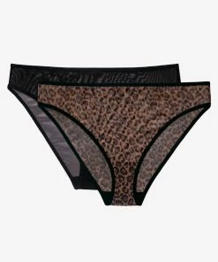 SAS Mesh High Leg Panty 2 Pack | Classic Leopard/Black Hue Panties