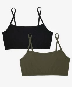 SAS The Naked Cami Bralette 2 Pack | Olive Night/Black Hue Stretch Bras