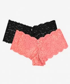 SAS Signature Lace Cheeky Panty 2 Pack | Punchy Peach/Black Hue Panties