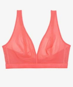 SAS Sheer Mesh Plunge Bralette | Punchy Peach Bras