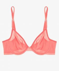 SAS Sheer Mesh Demi Underwire Bra | Punchy Peach