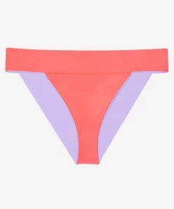 SAS Reversible Banded Bikini Bottom | Lilac Iris/Punchy Peach Swimwear