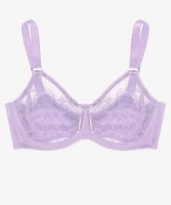 SAS Bras Plus Size Retro Lace & Mesh Unlined Underwire Bra | Lilac Iris 10 SAS Bras Plus Size Retro Lace & Mesh Unlined Underwire Bra | Lilac Iris