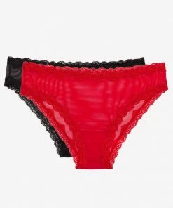 SAS Lace Trim Cheeky Panty 2 Pack | Crantastic/Black Hue Panties