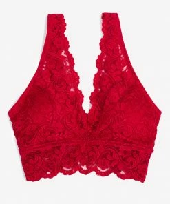 SAS Bras Signature Lace Deep V Bralette | No No Red