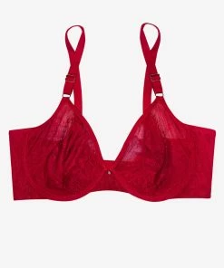 SAS Bras Sheer Mesh Demi Underwire Bra | No No Red Smooth Lace 16 SAS Bras Sheer Mesh Demi Underwire Bra | No No Red Smooth Lace