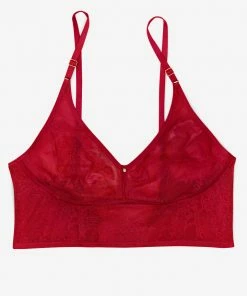 SAS Smooth Lace Longline Bralette | No No Red Smooth Lace