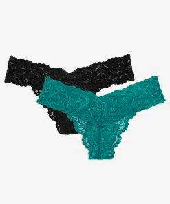 SAS Signature Lace Thong Panty 2 Pack | Fanfare/Black Hue Panties