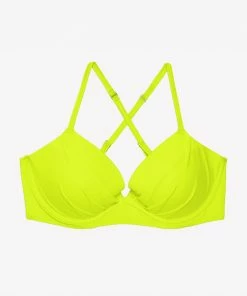 SAS Swimwear Swim Secret Convertible Push-Up Bikini Top | Neon Yellow