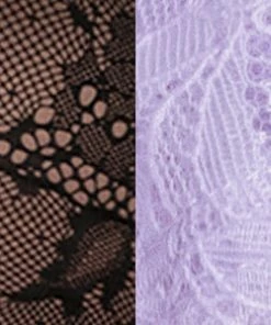 SAS Lace Trim Mesh Thong Panty 2 Pack | Black Hue/Lilac Iris Smooth Lace