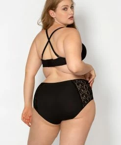 SAS Panties Signature Lace High Waisted Panty 2 Pack | Anthracite/Black Hue