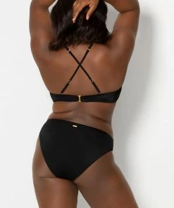 SAS Swim Secret Side Ruched Bikini Bottom | Black Hue Swimwear