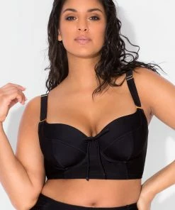 SAS Long Lined Underwire Bikini Top | Black Hue