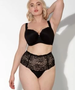 SAS Lace & Mesh High Waisted Thong 2 Pack | Black Hue Panties