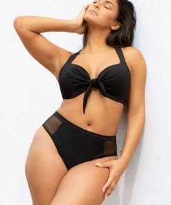 SAS High-Waisted Fishnet Bikini Bottom | Black Hue