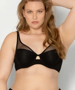 SAS Bras Mesh Plunge Bra | Black Hue Mesh