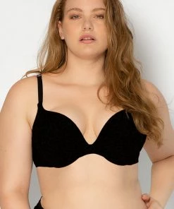 SAS Bras Add 2 Cup Sizes Push-Up Bra | Black Hue W Lace Wings