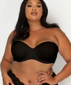 SAS Full Support Light Lined Strapless Bra | Black Hue