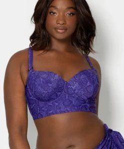 SAS Long Lined Underwire Bikini Top | Electric Python