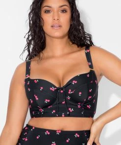 SAS Plus Size Bikini Tops Long Lined Underwire Bikini Top | Sweet Cherry