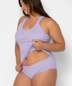 SAS Comfort Cotton Rib Tank Top & Shorts Sleep Set | Lilac Iris Cotton Lounge & Sleepwear