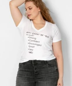 SAS Lounge & Sleepwear Empowered Graphic V-Neck Shirt | Empowered