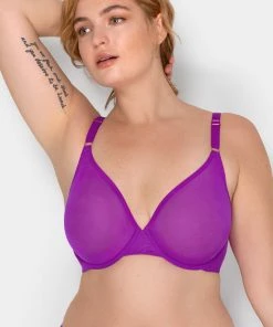 SAS Sheer Mesh Demi Underwire Bra | Fierce Violet Mesh Bras