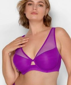 SAS Mesh Plunge Bra | Fierce Violet Mesh Bras