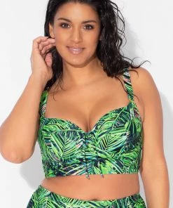 SAS Long Lined Underwire Bikini Top | Lush Tropical Plus Size Bikini Tops