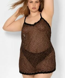 SAS Sheer Lace & Mesh Chemise Lingerie | Classic Leopard 8 SAS Sheer Lace & Mesh Chemise Lingerie | Classic Leopard