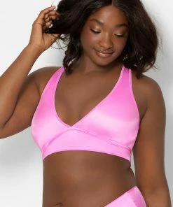 SAS Bras Cut-Out Racerback Bralette | Light Violet Satin