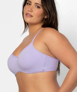 SAS Bras Comfort Cotton Scoop Neck Unlined Underwire Bra | Lilac Iris Cotton