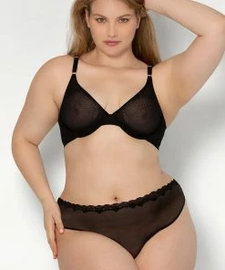 SAS Lace Trim Thong Panty 2 Pack | Mint Chip/Black