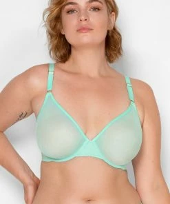SAS Bras Sheer Mesh Demi Underwire Bra | Mint Chip Mesh