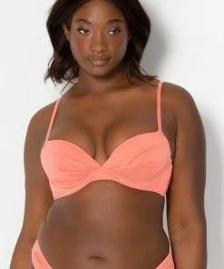 SAS Swim Secret Convertible Push-Up Bikini Top | Peach Luster