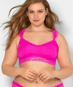 SAS Lace & Mesh Bralette | Electric Pink Mesh