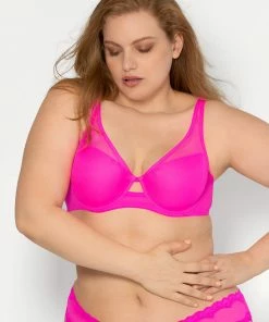 SAS Mesh Plunge Bra | Electric Pink Mesh Bras
